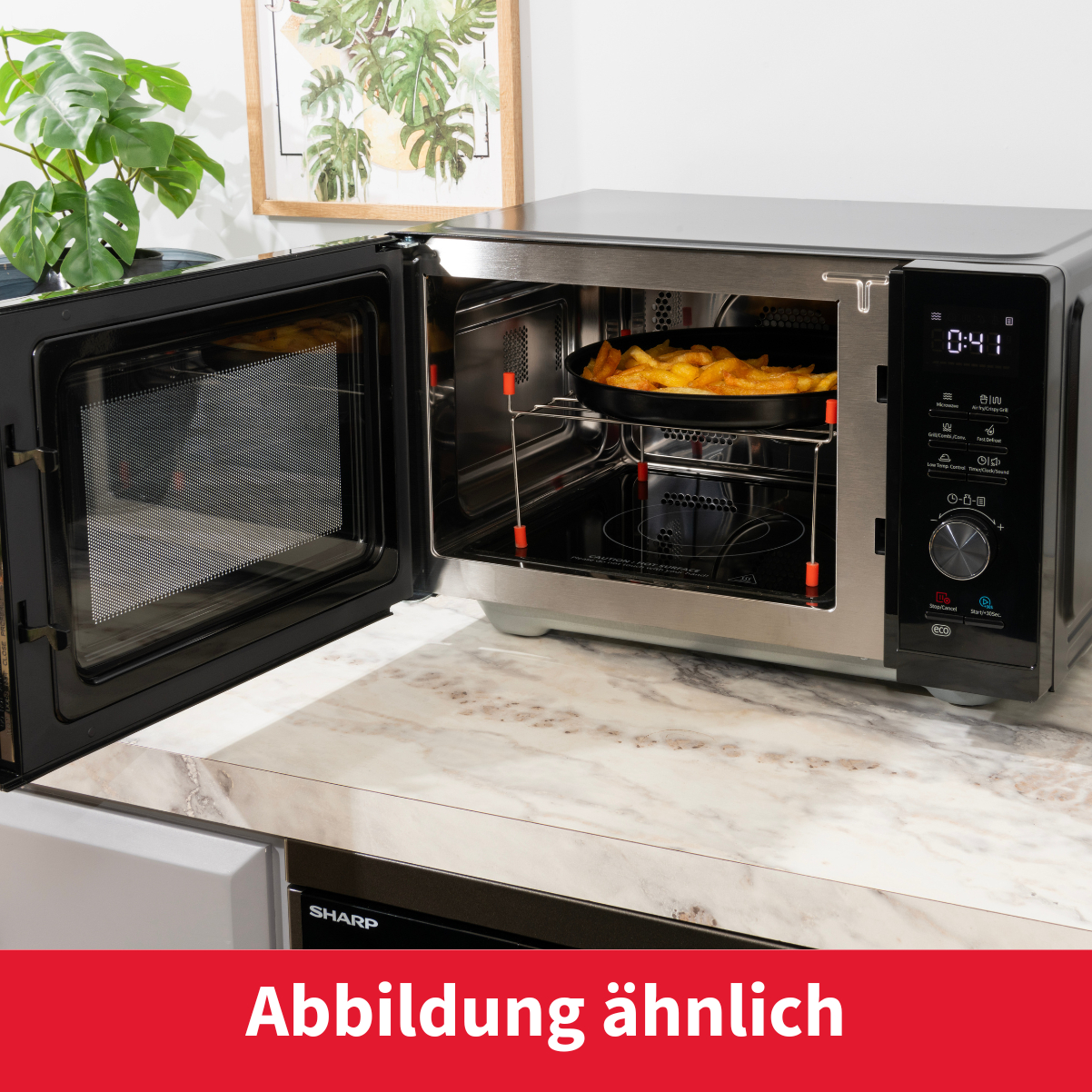 SHARP RCA271TB, Mikrowelle mit Grill und Heißluft (900 Watt, Grillfunktion, Heißluftfunktion)