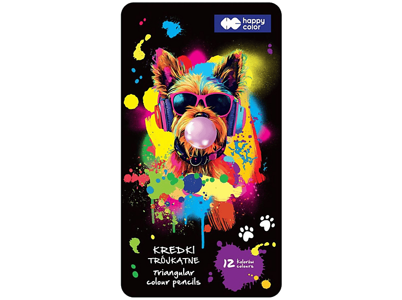 Kredki ołówkowe HAPPY COLOR Metal box 12 kolorów