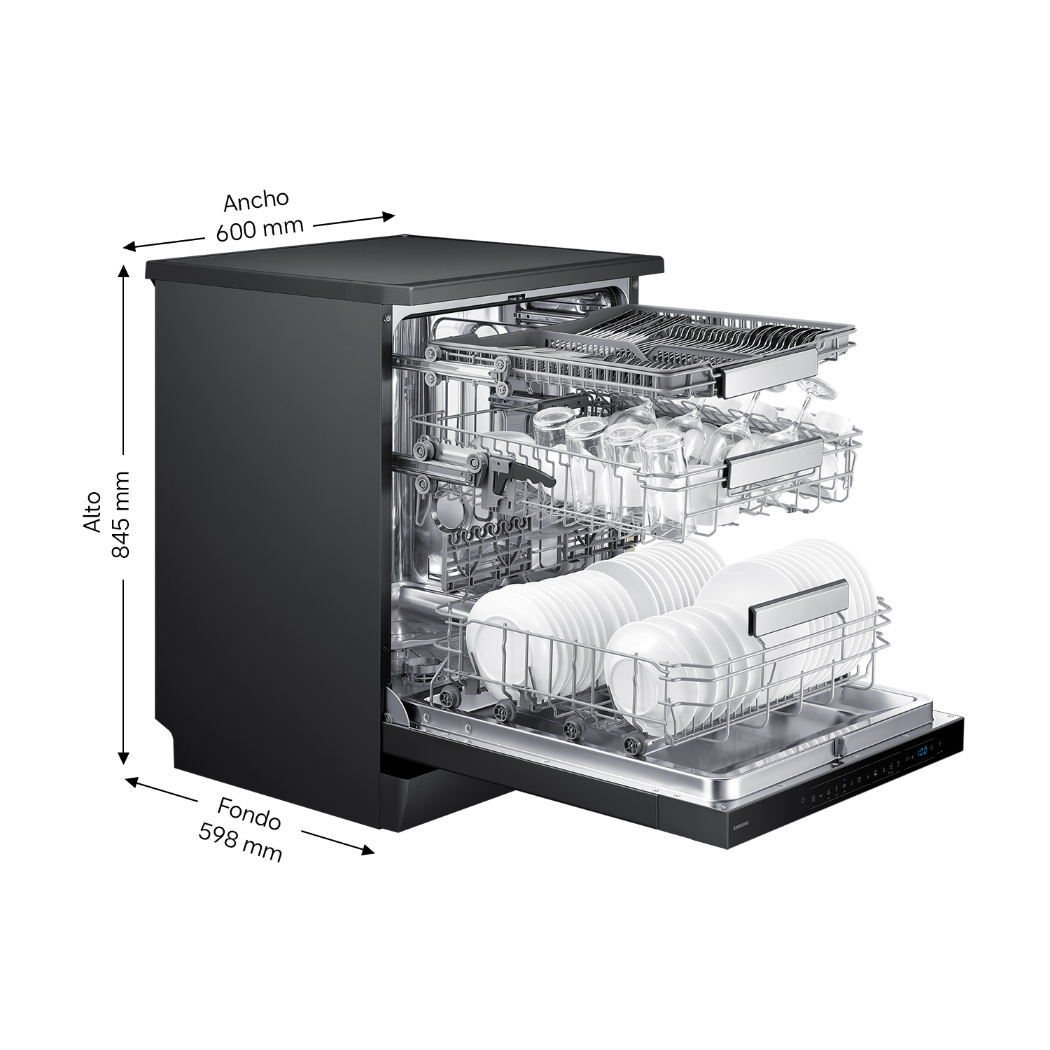 Lavavajillas | SAMSUNG DW70H73YCFEU1, 14 servicios, 8 programas, 59.8 ...