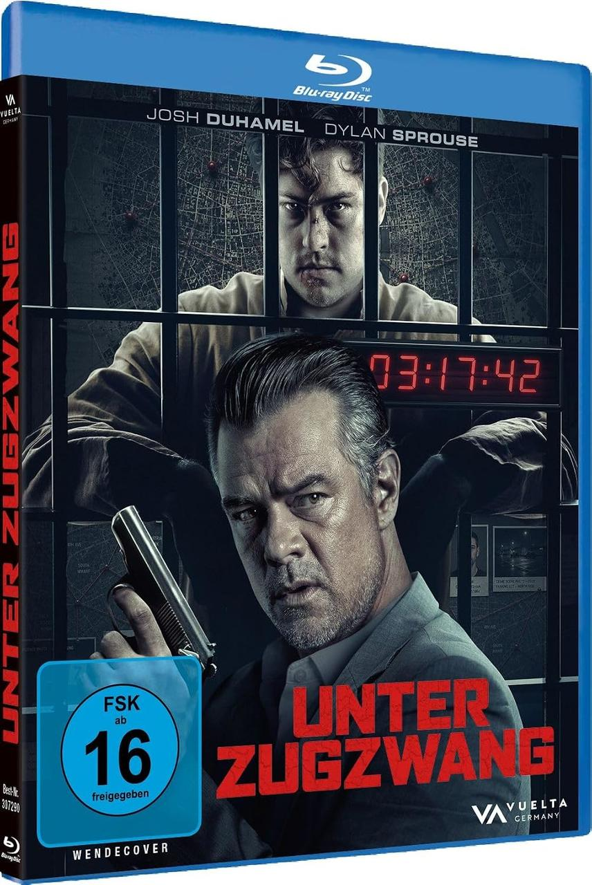 Blu-Ray-Cover von Unter Zugzwang mit Josh Duhamel und Dylan Sprouse vor einem Gitter.