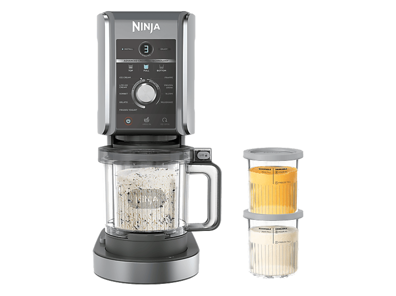 NINJA Creami Deluxe Eis-und Eisgetränkmaschine (800 Watt, 709 ml, Schwarz/Silber)