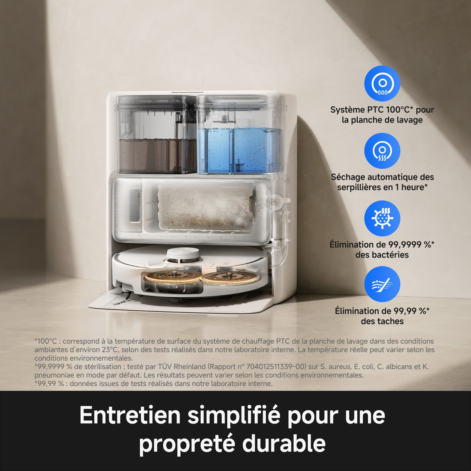 MOVA P70 Pro Ultra - Aspirateur robot - Avec Fonction serpillère - 700 W - Blanc