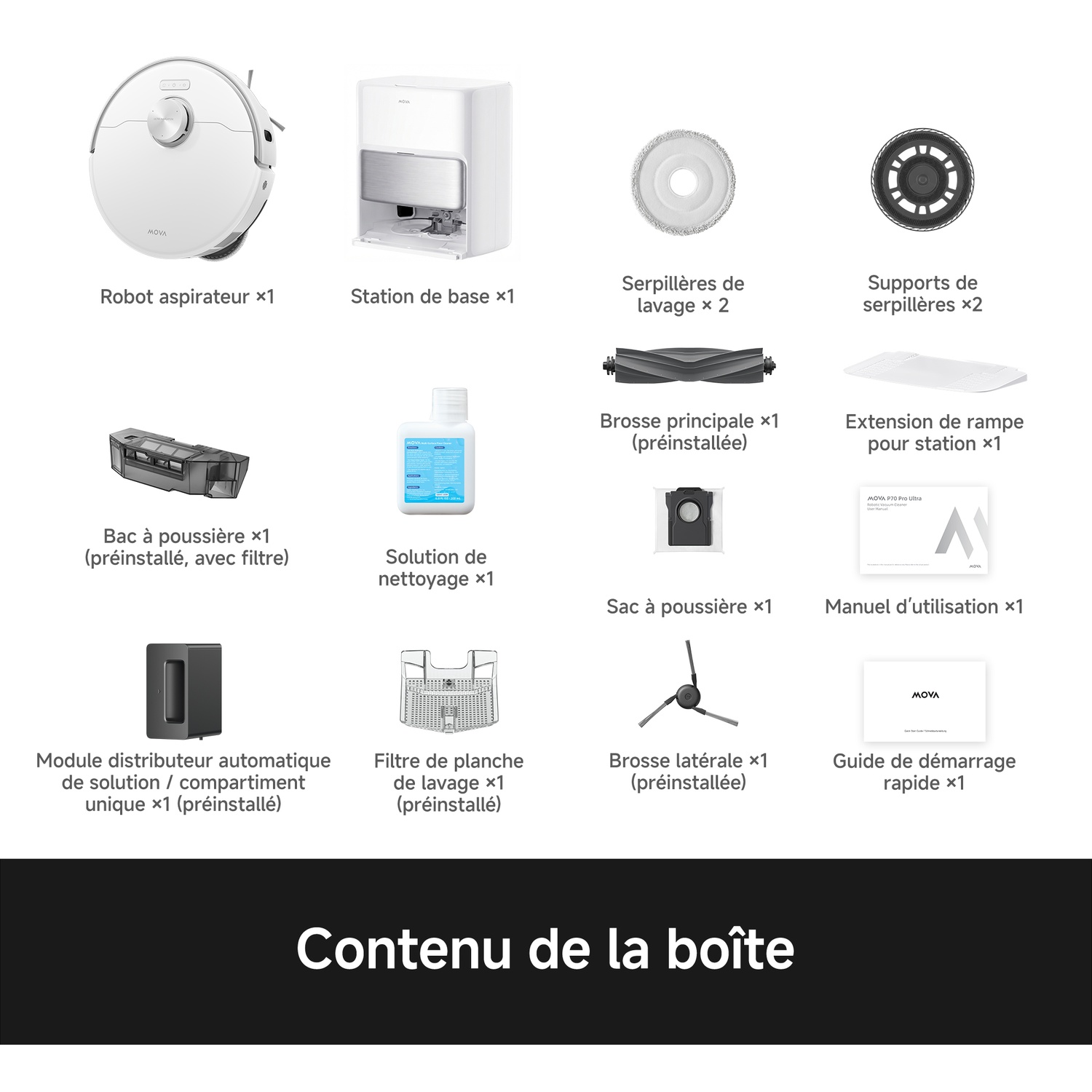 MOVA P70 Pro Ultra - Aspirateur robot - Avec Fonction serpillère - 700 W - Blanc
