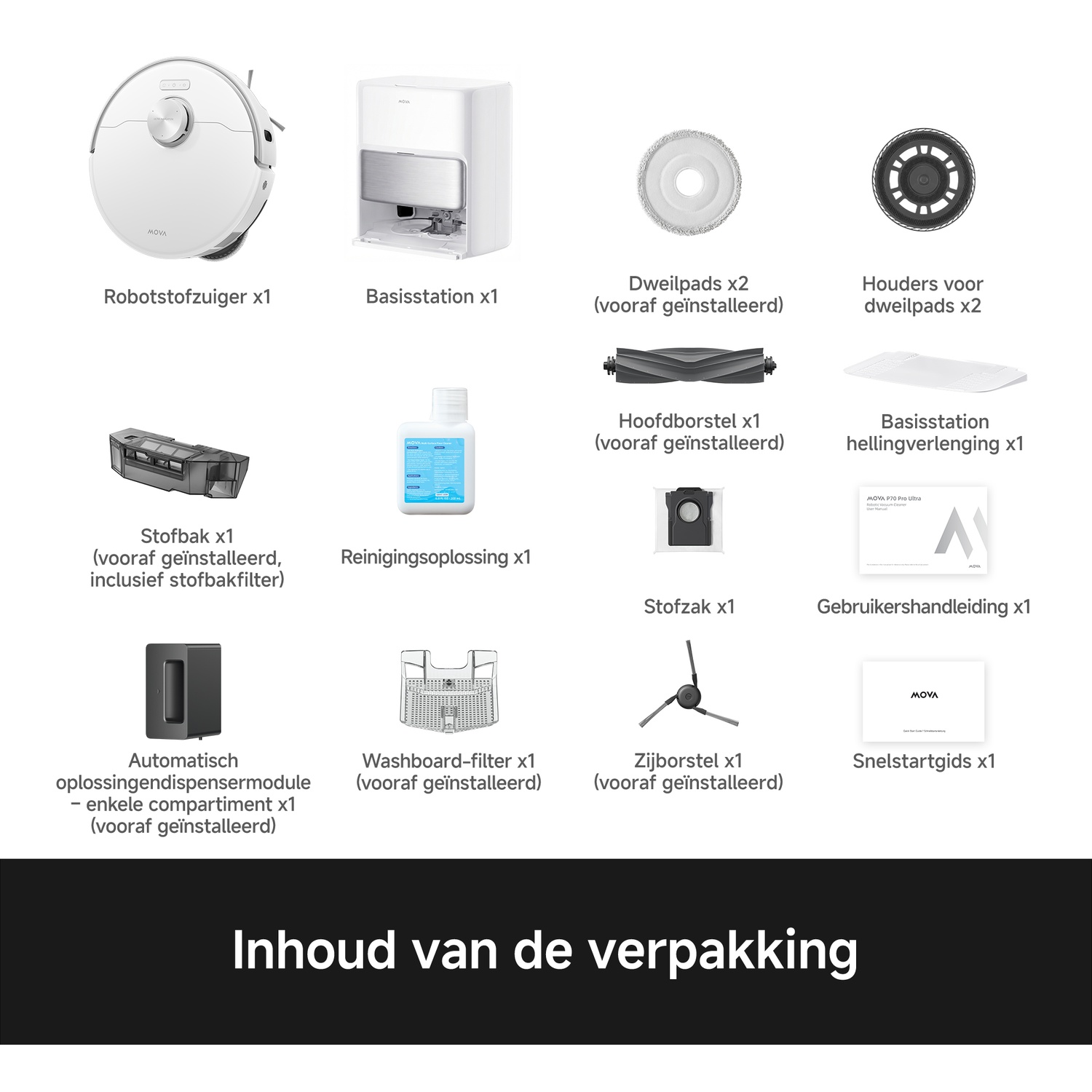 MOVA P70 Pro Ultra - Robotstofzuiger - Met Mop-functie - 700 W - Wit