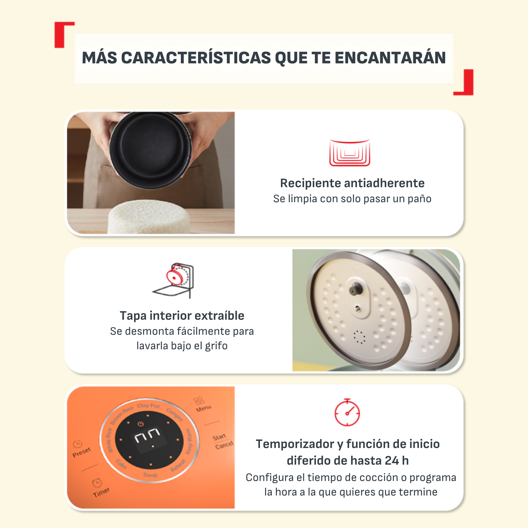 Arrocera - Tefal Multifunción POP, 0.7 L, Hasta 4 raciones,  Tecnología Smart  NFC, Compacta, Bol Antiadherente,  Cesta vaporera, 8 programas, Blanco