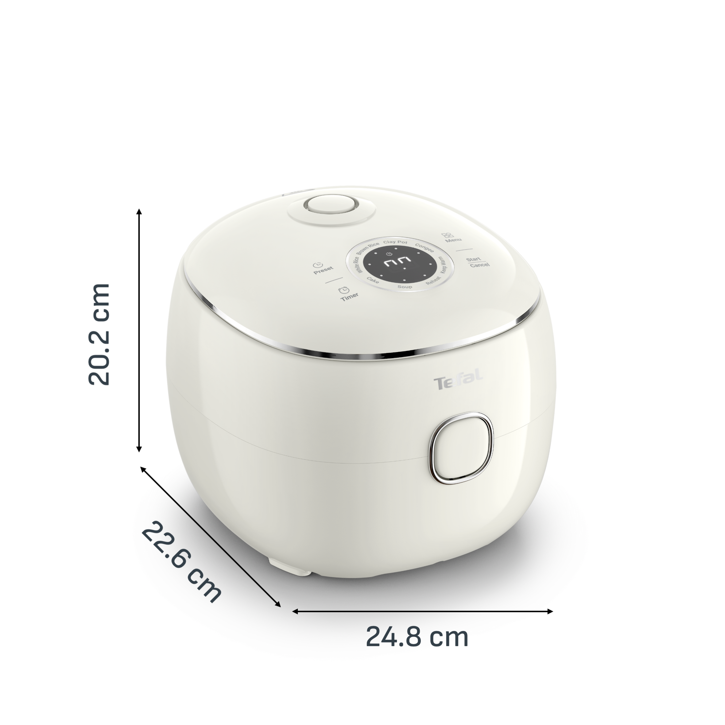 Arrocera - Tefal Multifunción POP, 0.7 L, Hasta 4 raciones,  Tecnología Smart  NFC, Compacta, Bol Antiadherente,  Cesta vaporera, 8 programas, Blanco
