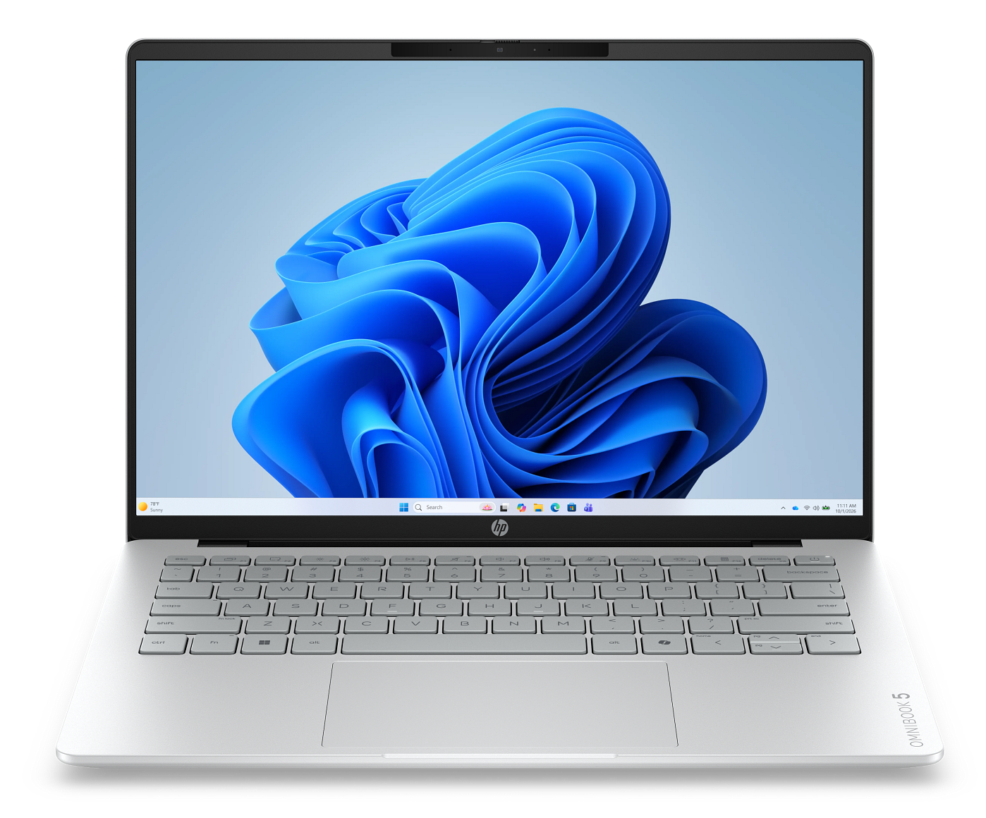 Laptop HP OmniBook 5 AI 14-kf0009nwx 2K OLED / Intel® Core™ 5 320 / 12 GB RAM / 512 GB SSD / Core™ Onboard Graphics / Windows 11 Home Srebrny