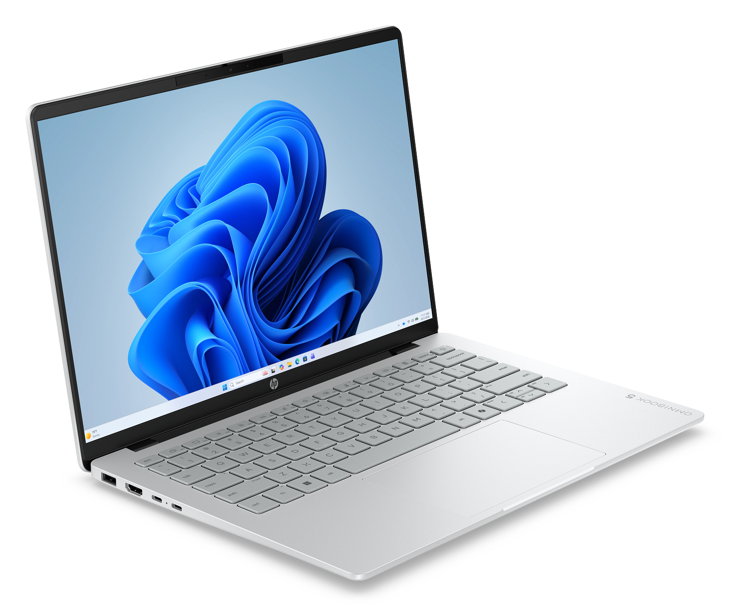 Laptop HP OmniBook 5 AI 14-kf0009nwx 2K OLED / Intel® Core™ 5 320 / 12 GB RAM / 512 GB SSD / Core™ Onboard Graphics / Windows 11 Home Srebrny