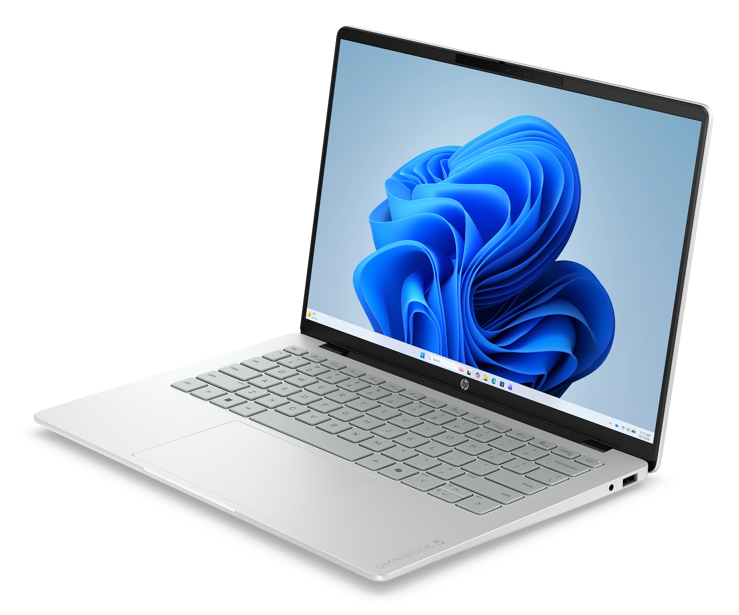 Laptop HP OmniBook 5 AI 14-kf0009nwx 2K OLED / Intel® Core™ 5 320 / 12 GB RAM / 512 GB SSD / Core™ Onboard Graphics / Windows 11 Home Srebrny