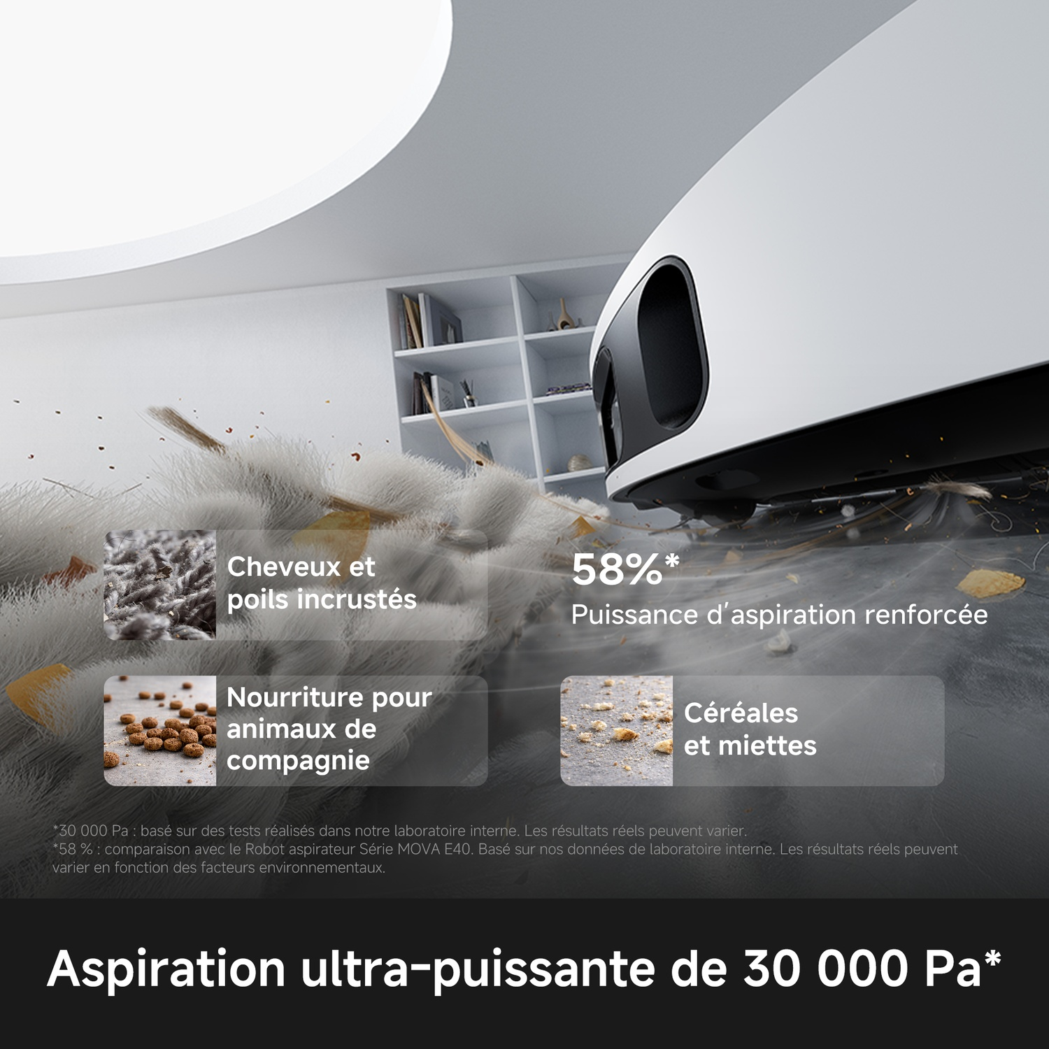 MOVA E50 Ultra - Aspirateur robot - Avec Fonction serpillère - Blanc