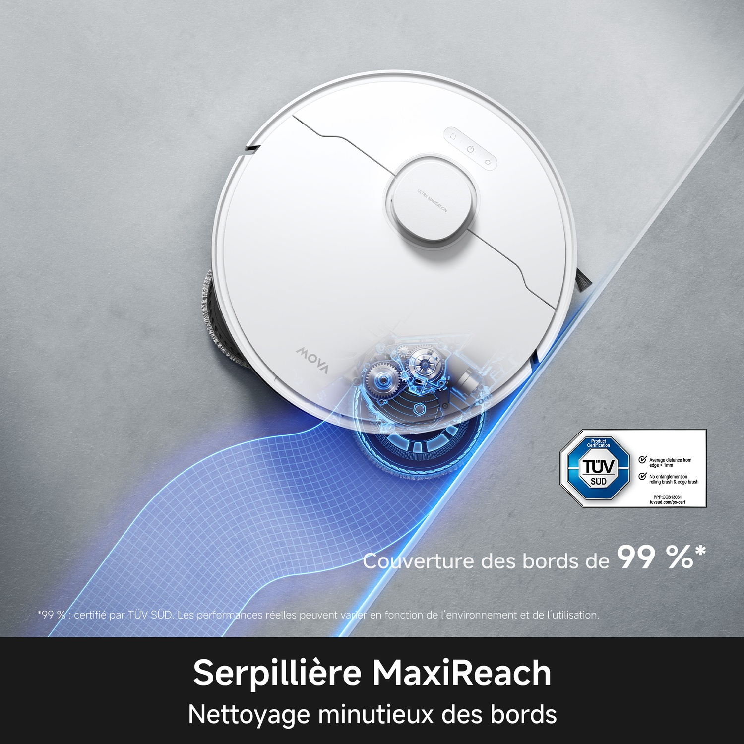 MOVA E50 Ultra - Aspirateur robot - Avec Fonction serpillère - Blanc