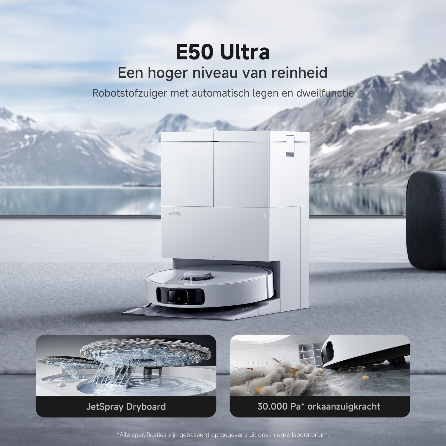 MOVA E50 Ultra - Robostofzuiger - Met Mop-functie - Wit
