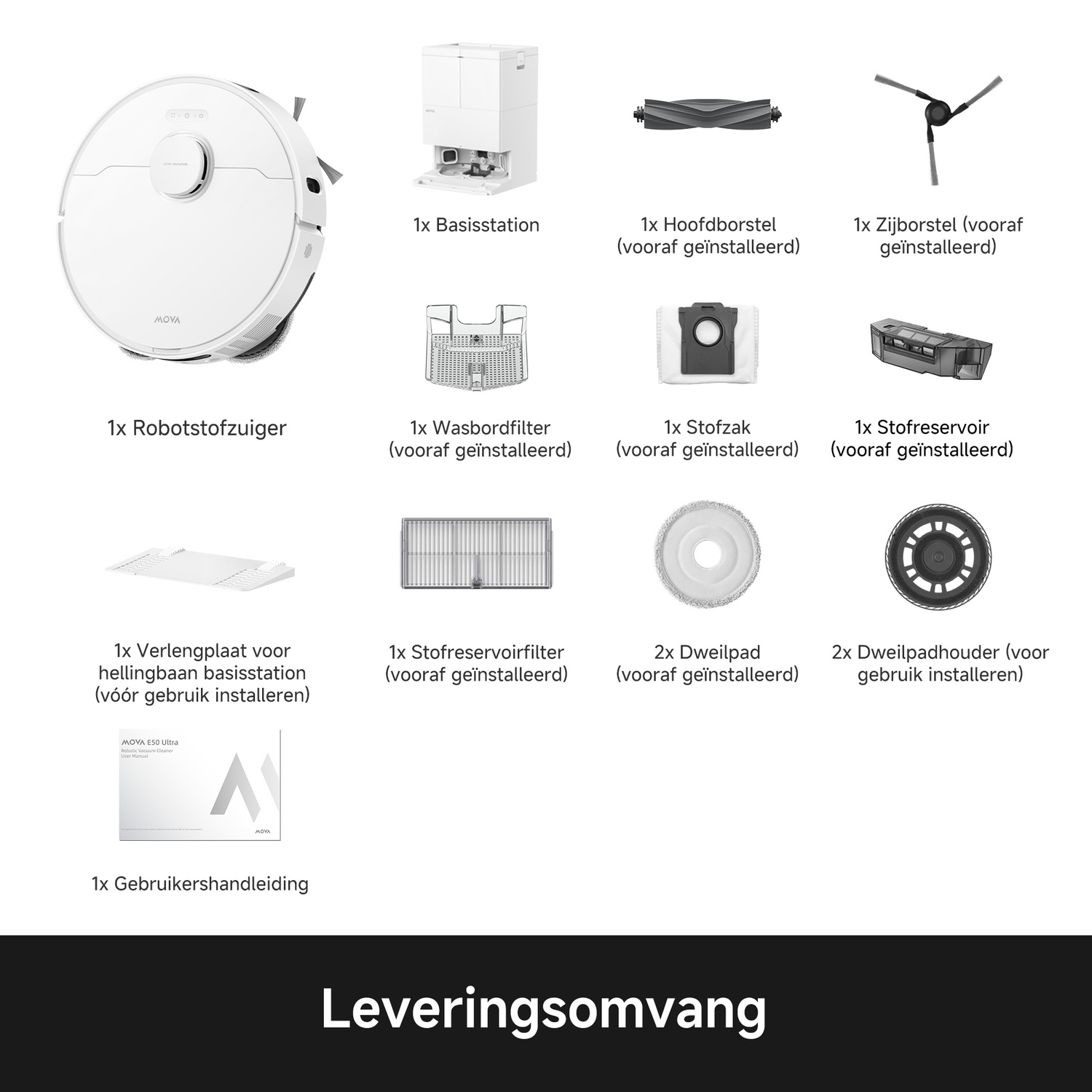MOVA E50 Ultra - Robostofzuiger - Met Mop-functie - Wit