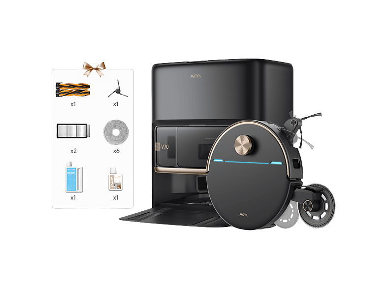 Mova V70 Ultra Complete Trans - Robotstofzuiger Met Mop-functie 40000 Pa Zwart