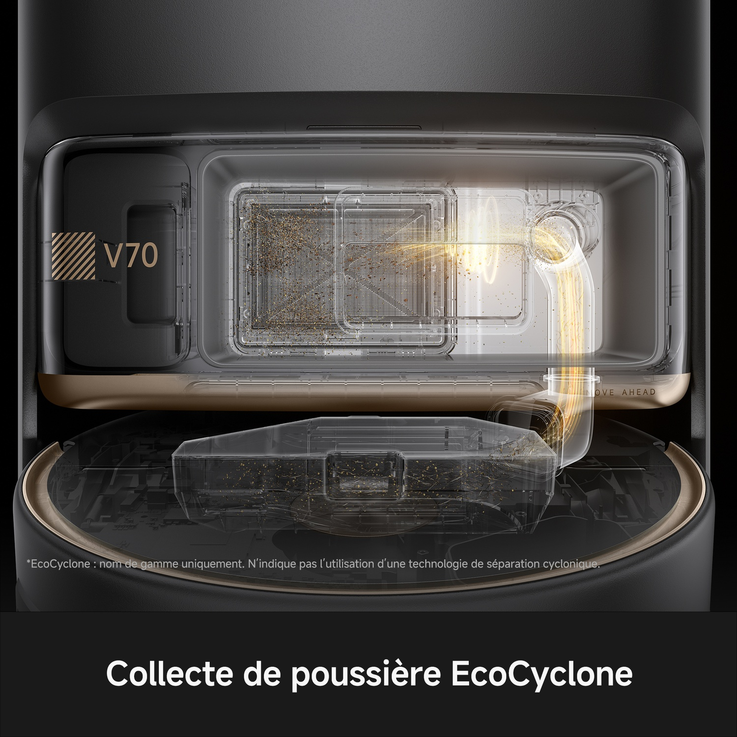 Coupe transversale du système de collecte de poussière EcoCyclone.