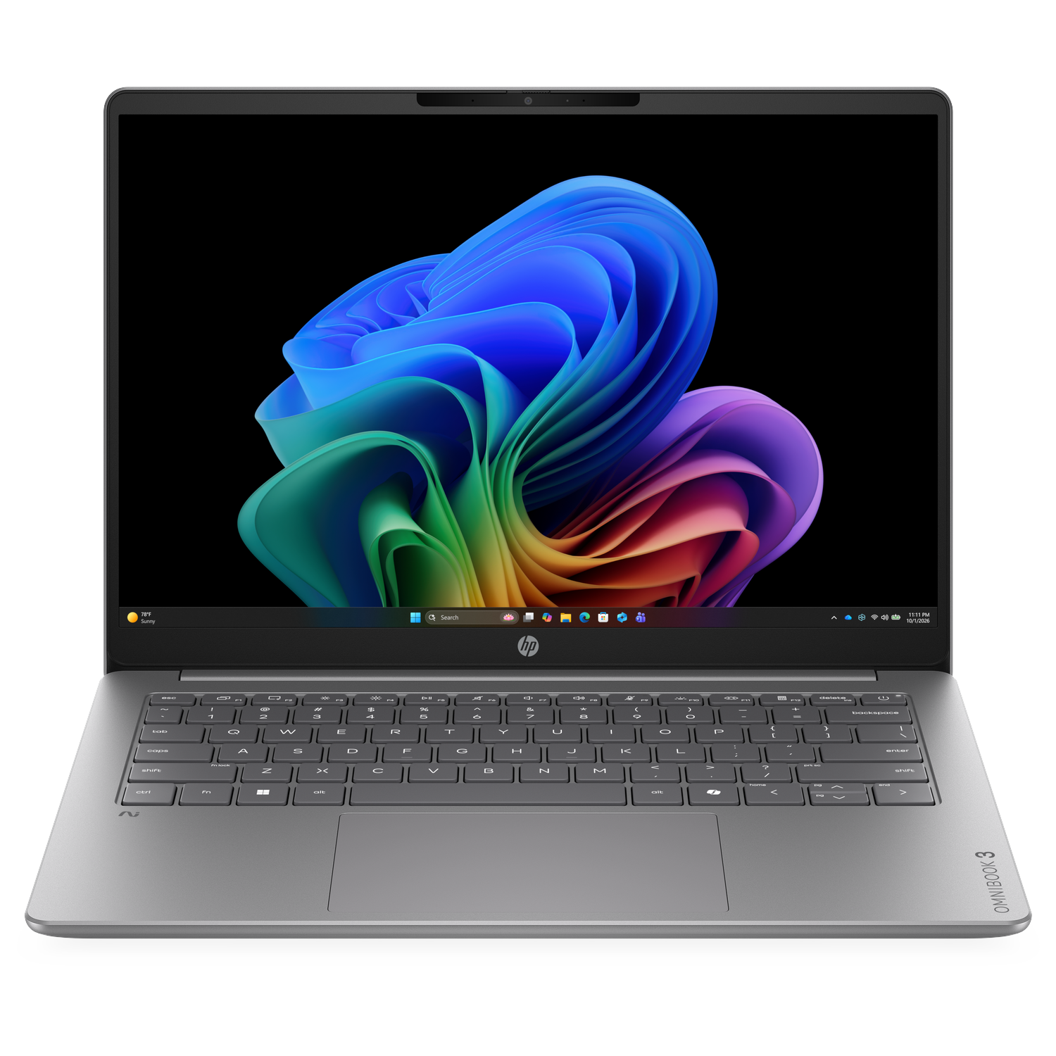 HP OmniBook 3 NG AI 14-hz0814ndx - 14 inch - 2K - Qualcomm Snapdragon X1-26-100 - 16 GB - 512 GB - Adreno™ Onboard Graphics - QWERTY