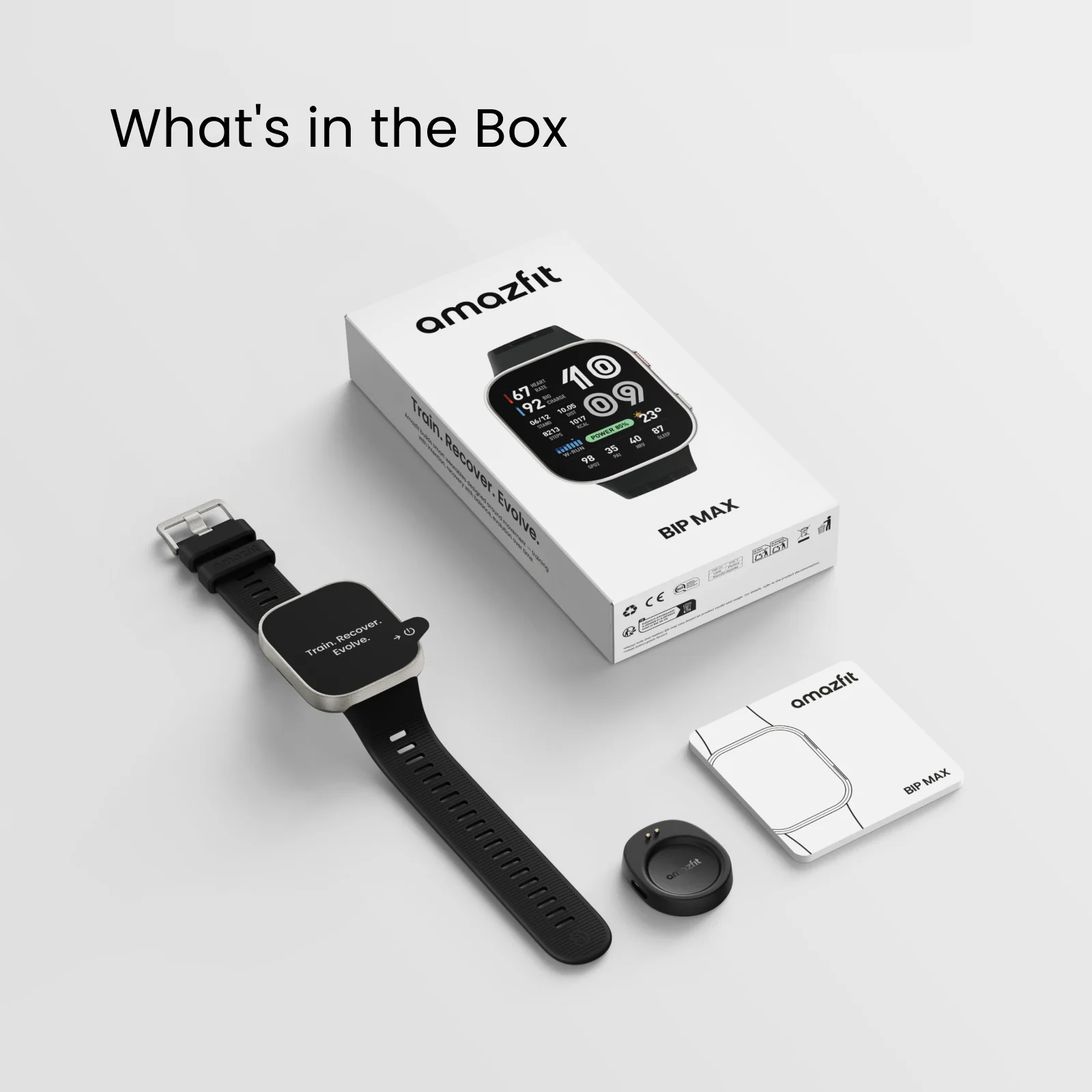 AMAZFIT Bip Max Smartwatch Kunststoff, Aluminiumlegierung Silikon, -, Carbon Gray
