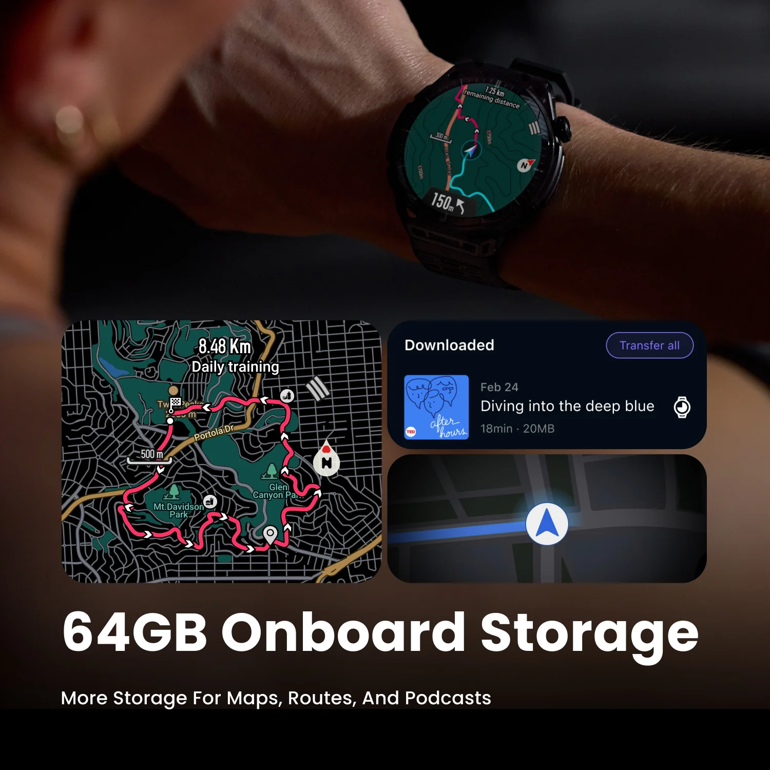 AMAZFIT Balance 3 Smartwatch Titan Grad 5, Edelstahl Silikon, 140 - 210 mm, Titan Schwarz