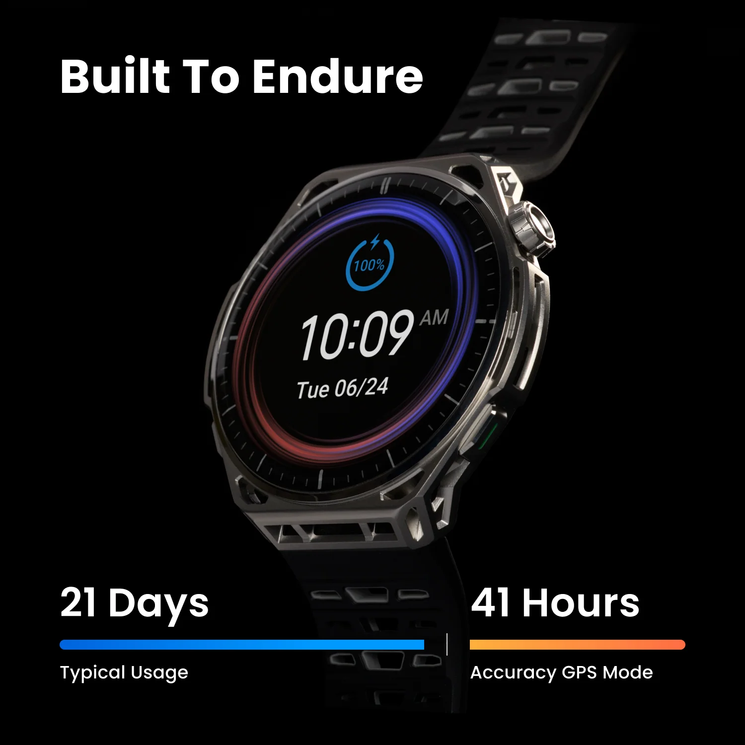 AMAZFIT Balance 3 Smartwatch Titan Grad 5, Edelstahl Silikon, 140 - 210 mm, Titan Schwarz