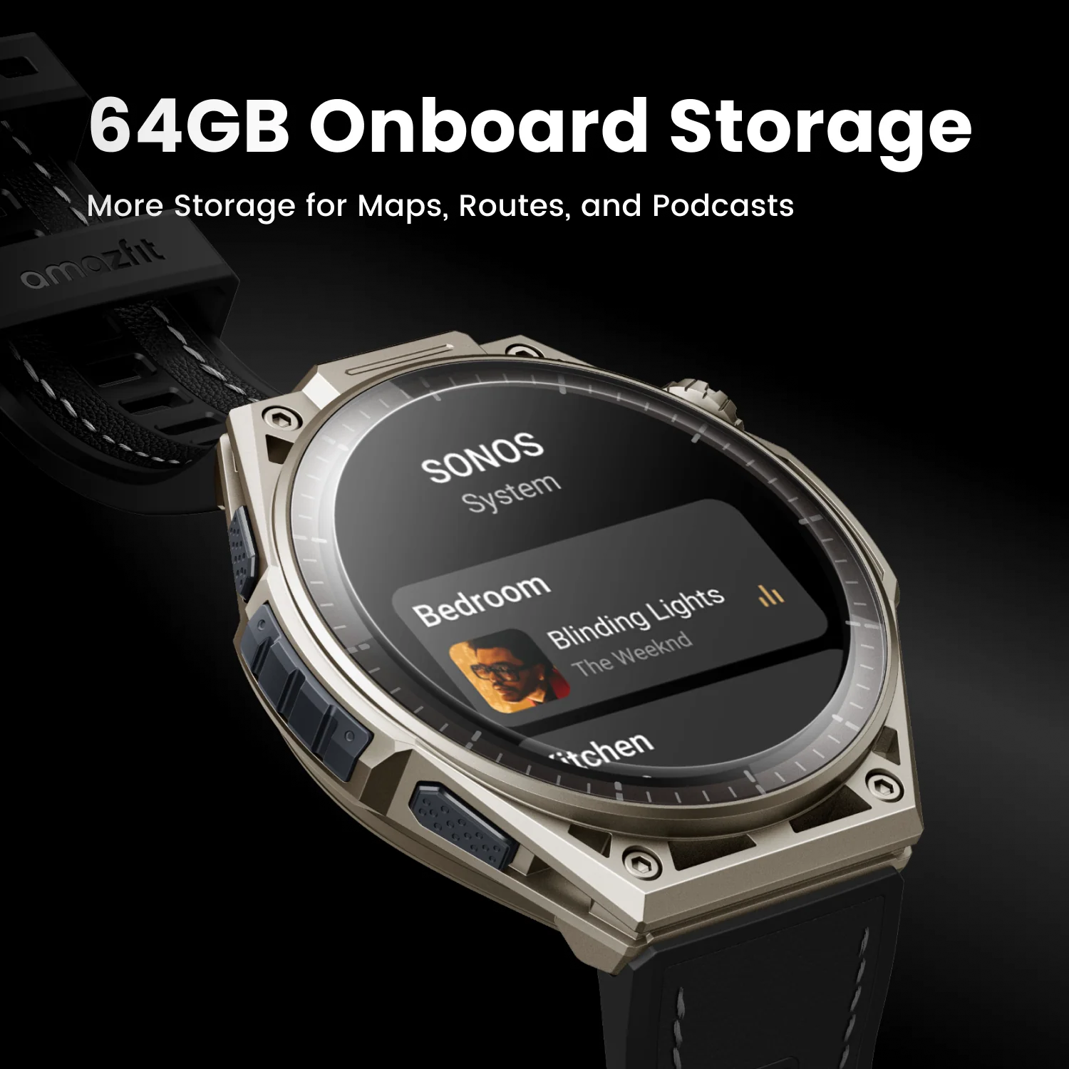 AMAZFIT Balance Ultra Smartwatch Titan Grad 5, Kunststoff Schwarz: Kunstleder & Silikon, Schwarz & Terra: Silikon, 140 - 210 mm, Titan