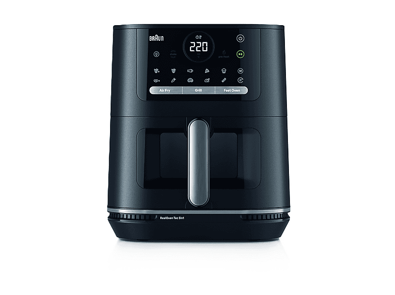 BRAUN Frig.Aria MultiFry HF5075 FRIGGITRICE AD ARIA, capacità 6 l, Max potenza 2000 W, 20 programmi, da 160 °C a 220 °C, Nero
