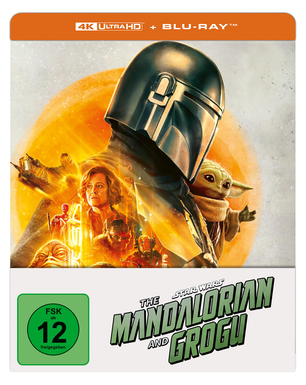 The Mandalorian und Grogu Blu-ray Cover mit Figuren und FSK-12-Altersfreigabe.