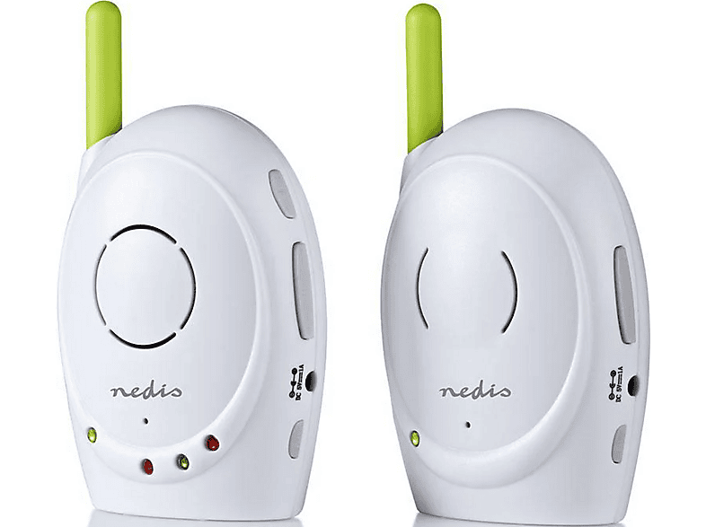 Nedis BAMO110AUWT Babyphone, FHSS (Frequency-Hopping Spread Spectrum), Mit Rückruffunktion, Batteriebetrieben/Netzstromversorgung, Weiß/Grün — Foto 2 von 5