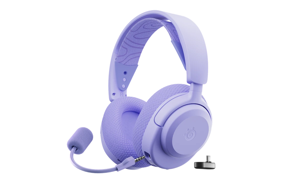 STEELSERIES Arctis Nova 3 PC vezeték nélküli fejhallgató mikrofonnal, 2,4GHz vagy Bluetooth, levendula (61778)