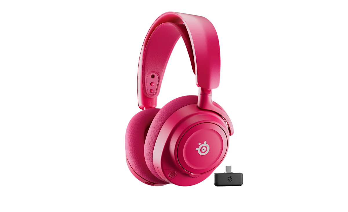 STEELSERIES Arctis Nova 7P Gen2 vezeték nélküli fejhallgató mikrofonnal, 2,4GHz + Bluetooth, magenta (61746)