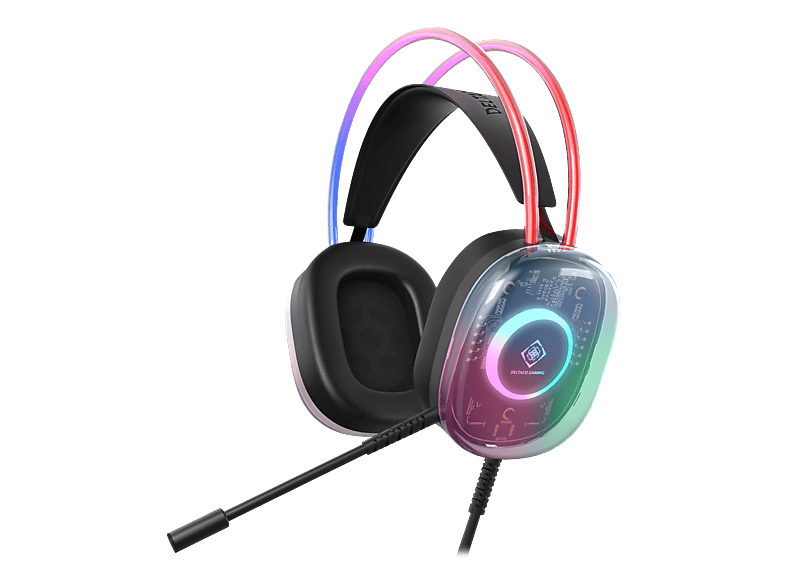 DELTACO DH230 RGB, Over-ear Gaming‑Headset Schwarz