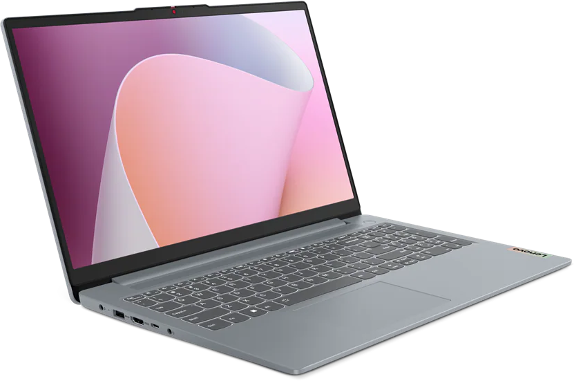 Egy ezüst laptop látható fekete háttér előtt, képernyőjén rózsaszín elvont háttérk éppel.