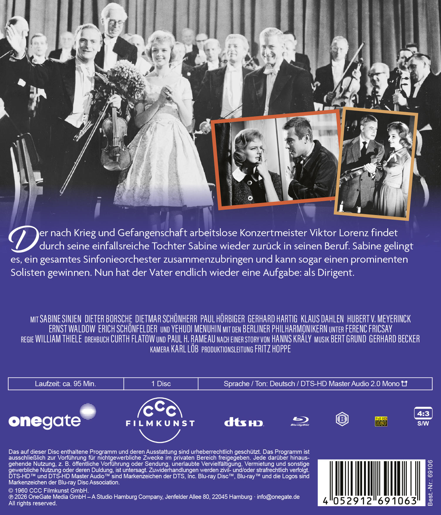 Blaues Blu-ray Cover mit schwarz-weißen Filmszenen, Schauspielernamen und deutscher Beschreibung.