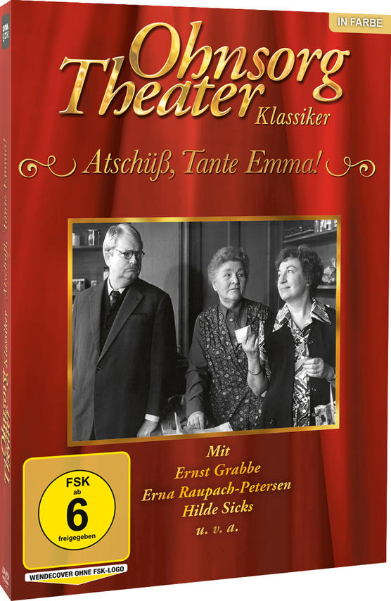 DVD-Cover Ohnsorg Theater Klassiker 'Atschüß, Tante Emma!' mit Ernst Grabbe, Erna Raupach-Petersen und Hilde Sicks.