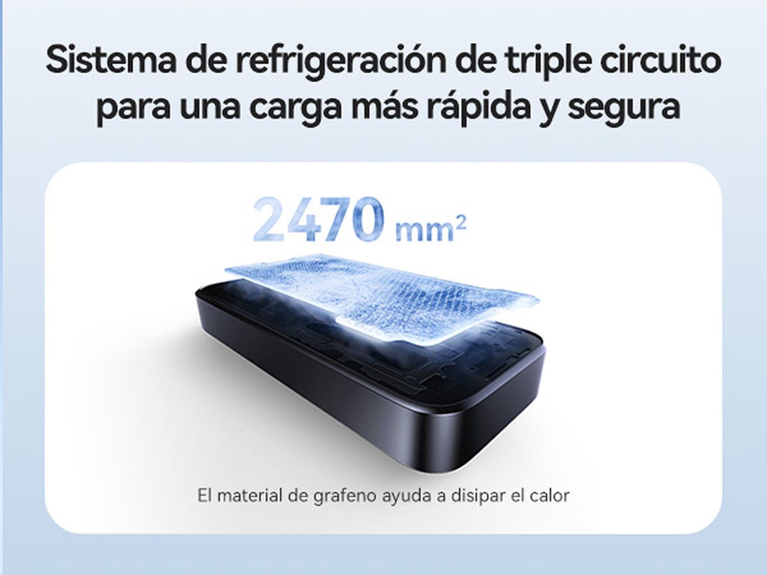 Diagrama que muestra el sistema de refrigeración de triple circuito con grafeno.