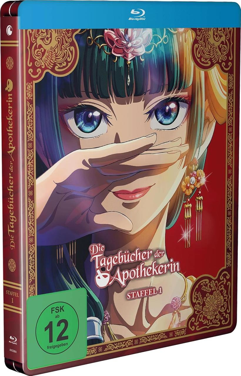 Blu-ray-Hülle von 'Die Tagebücher der Apothekerin' mit einer gezeichneten Frau im Vordergrund.