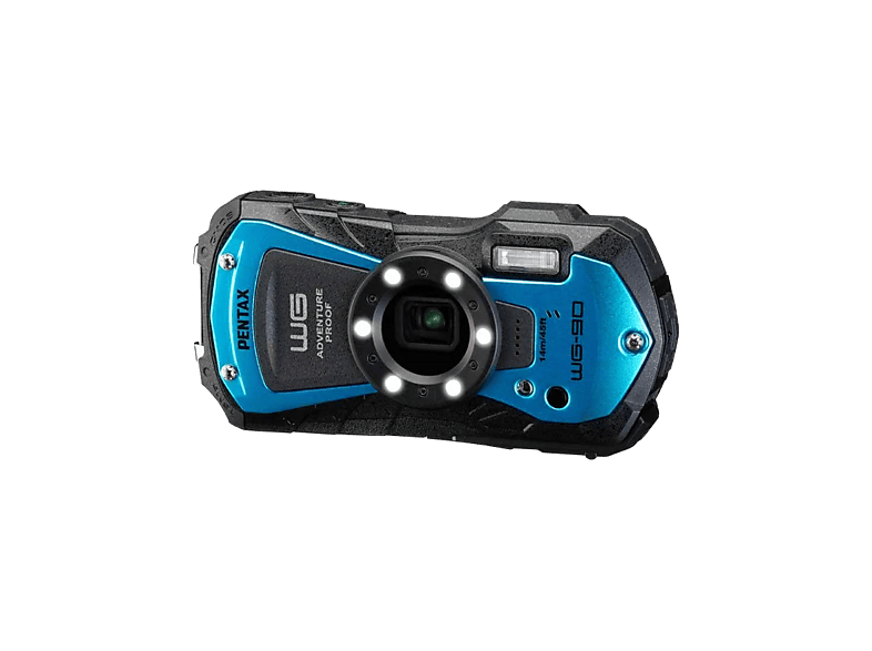 RICOH PENTAX WG-90 Kompaktkamera Blau, 5x opt. Zoom, Wide LCD, AR-Beschichtung (nur Abdeckung)