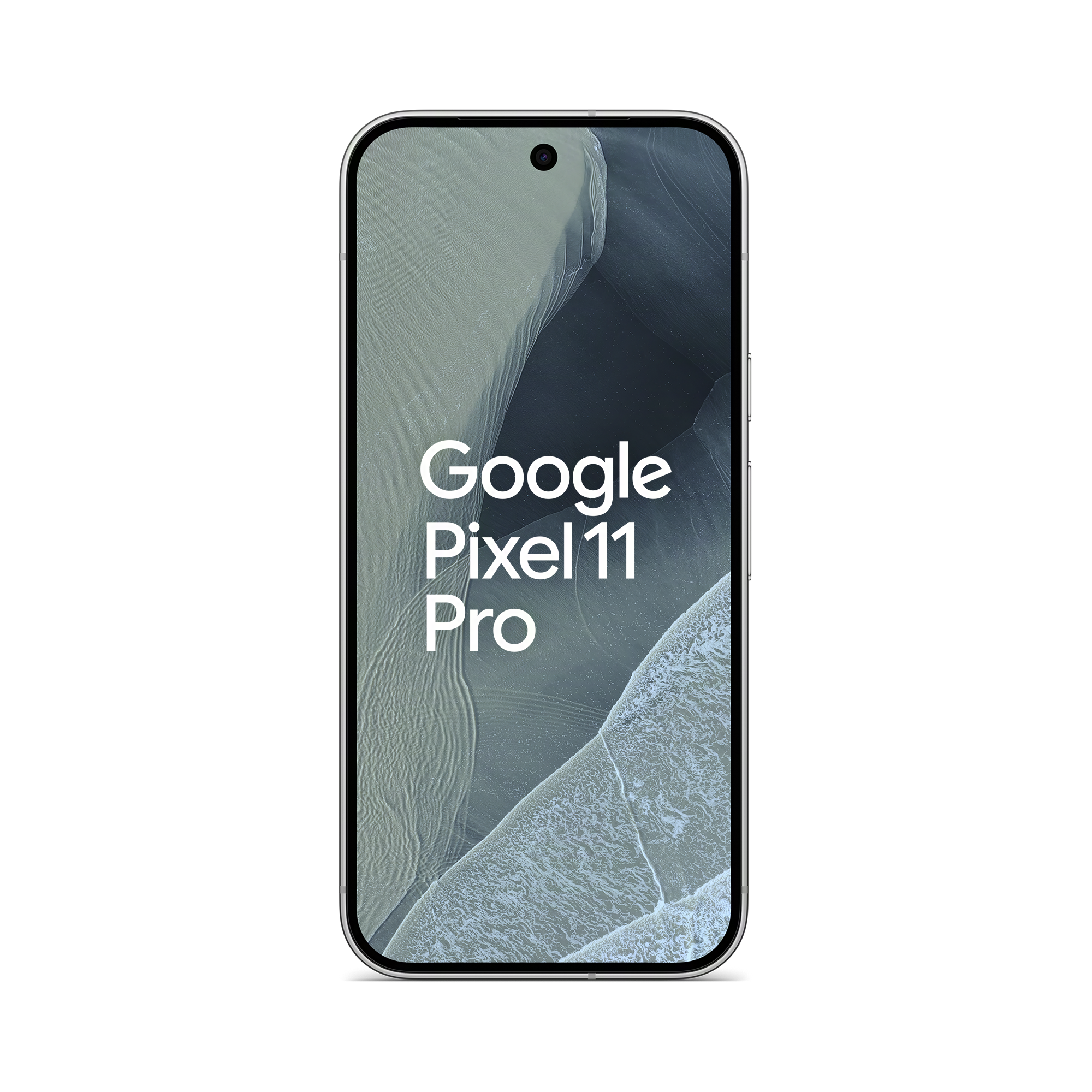 Ein schwarzes Smartphone zeigt den Schriftzug Google Pixel 11 Pro auf einem abstrahierten Hintergrund.