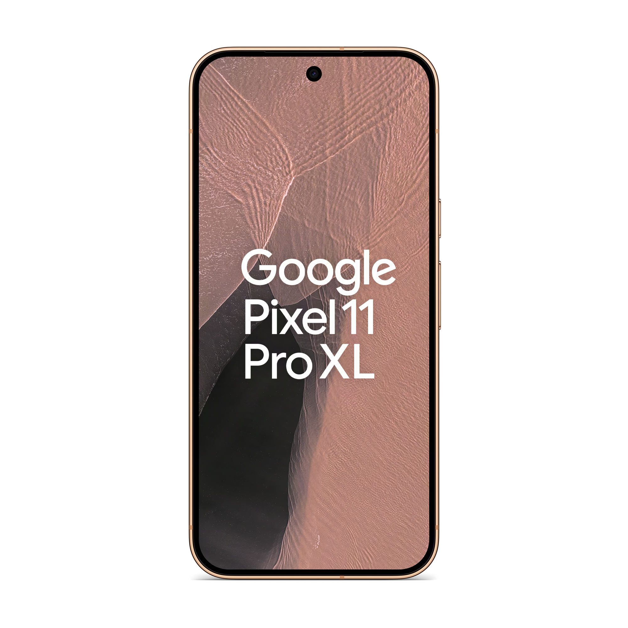 Smartphone mit rosafarbenem Hintergrund und dem Text Google Pixel 11 Pro XL.