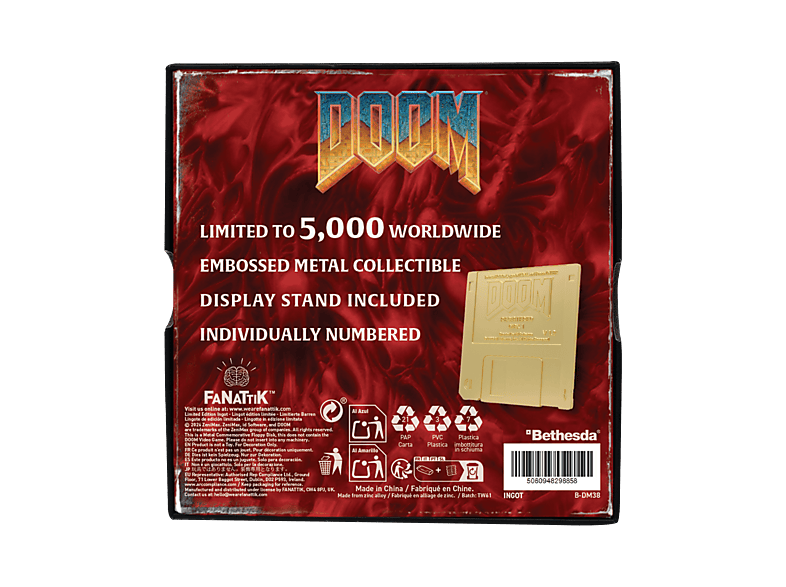 Réplica floppy disk doom gold plated ver. edición limitada fanattik – imagen 3