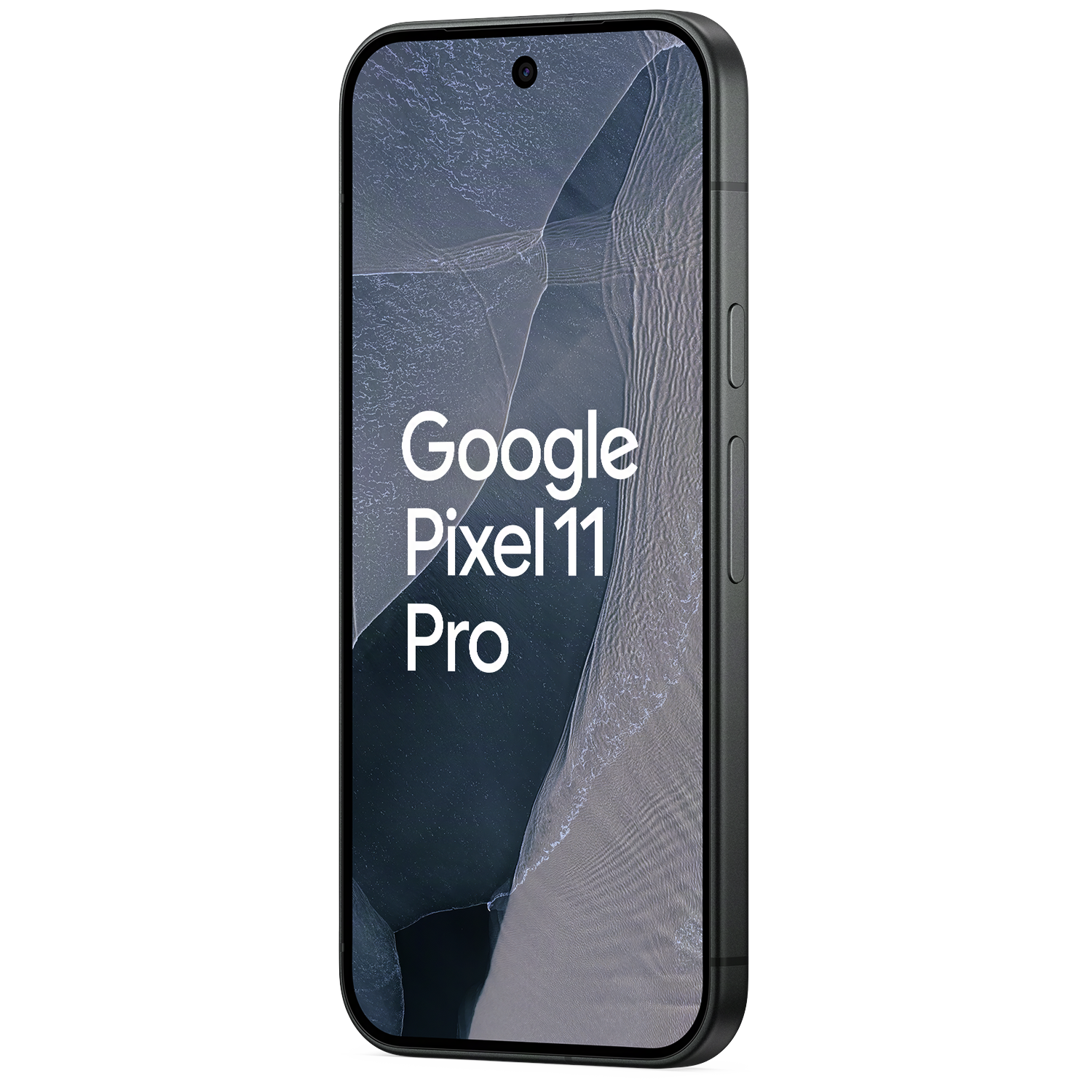 Een grijze Google Pixel 11 Pro-smartphone met een abstracte achtergrond en de tekst 'Google Pixel 11 Pro'.