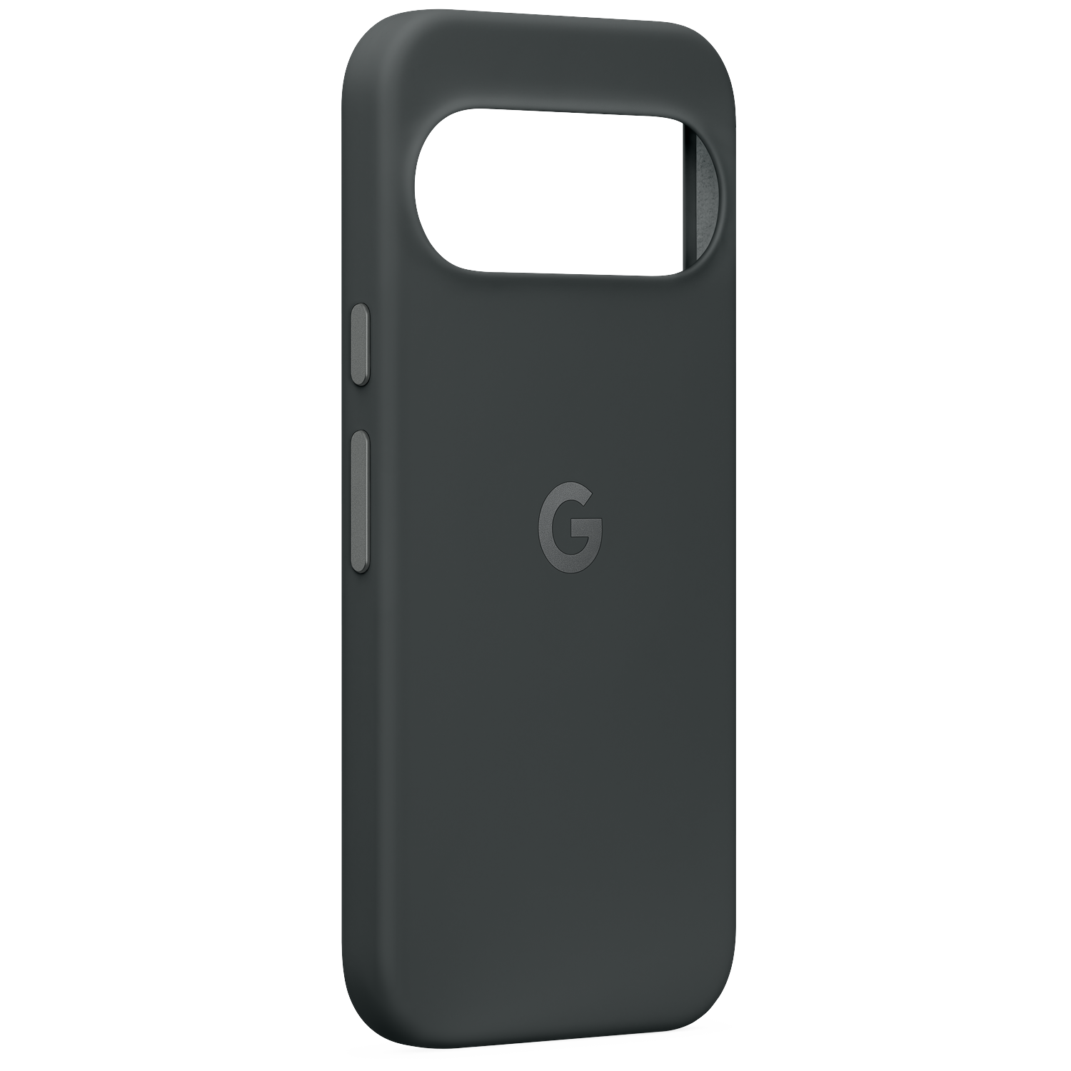 Dark gray smartphone case featuring a Google logo and camera cutout.