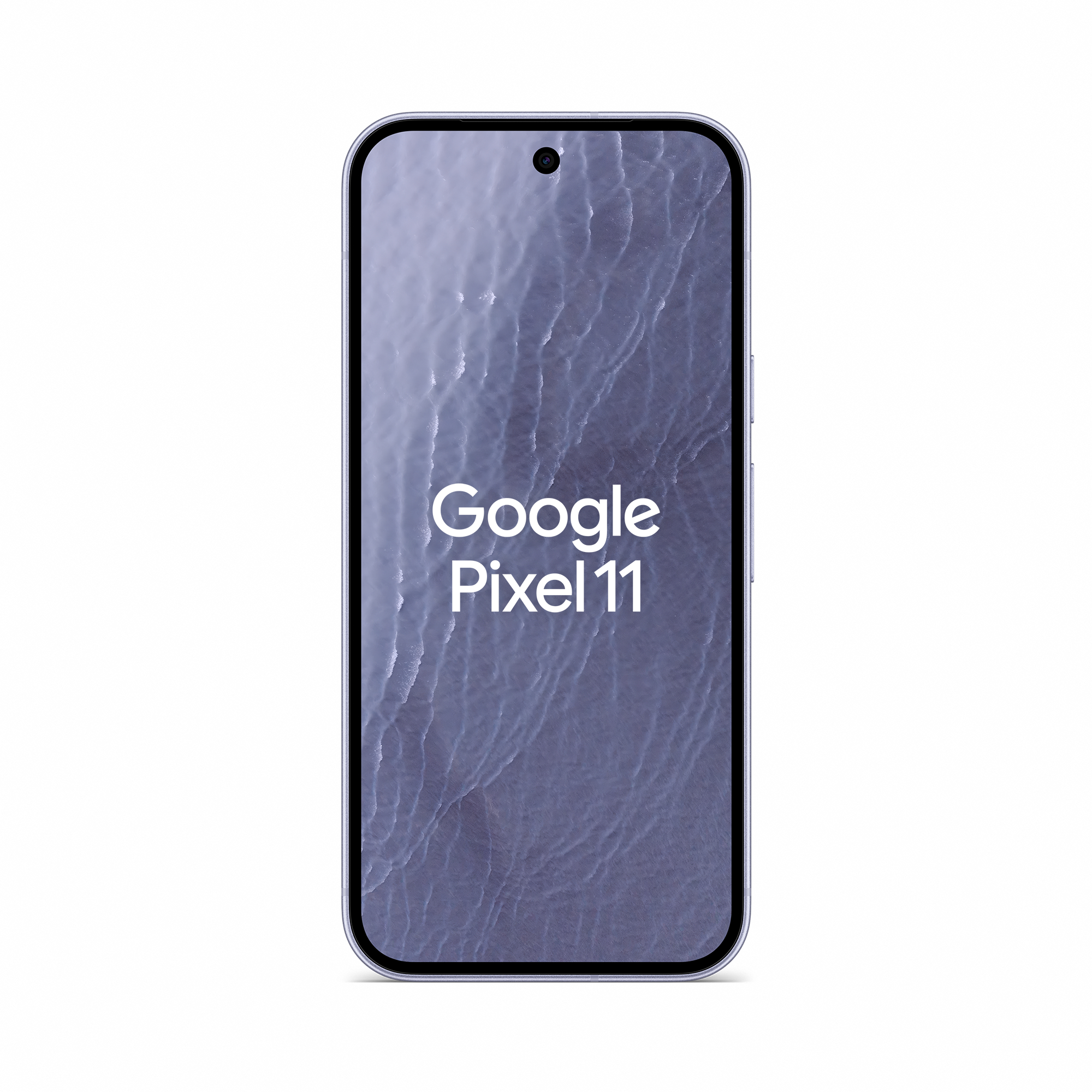 Ein graues Google Pixel 11 Smartphone mit dem Text "Google Pixel 11" auf dem Wasser-Hintergrund.