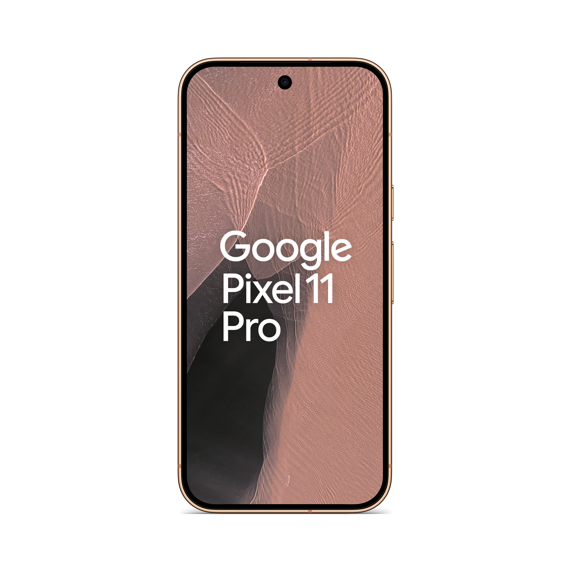 Ein Smartphone zeigt die Aufschrift Google Pixel 11 Pro auf dem Bildschirm.