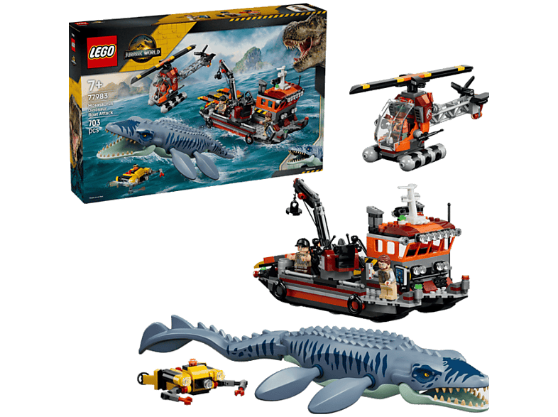 Lego Jurassic World™ 77983: Mosasaurier-Angriff auf das Boot (Ab 7 Jahren) Bausatz