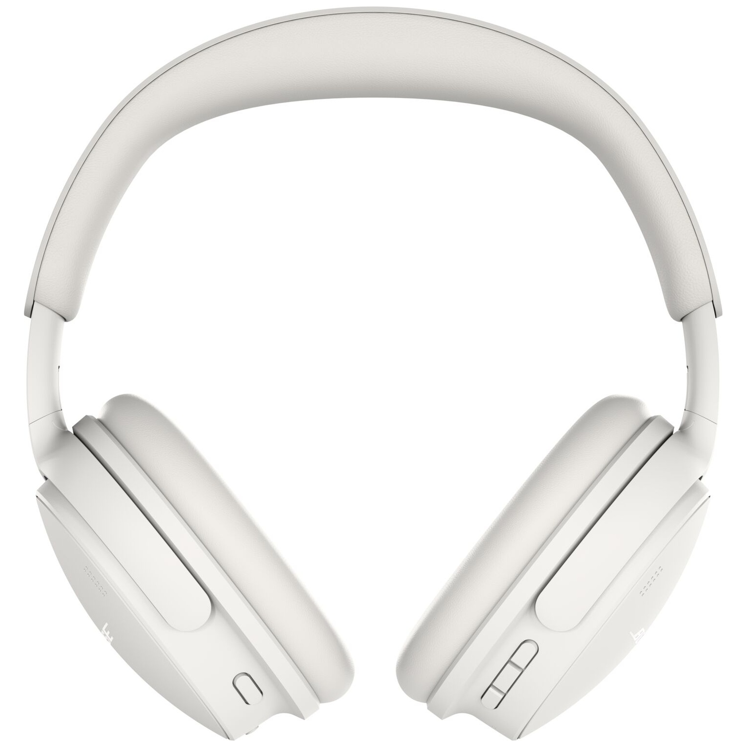 White over-ear headphones with a padded headband and ear cups on a white background.