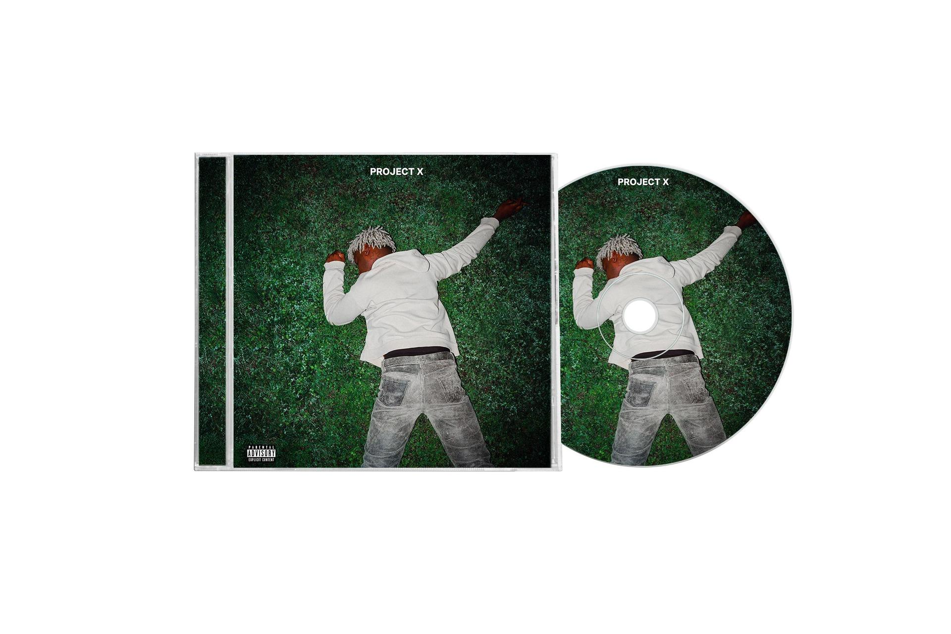 Projekt X CD-Hülle und Disc mit einer Person, die auf der Wiese liegt.