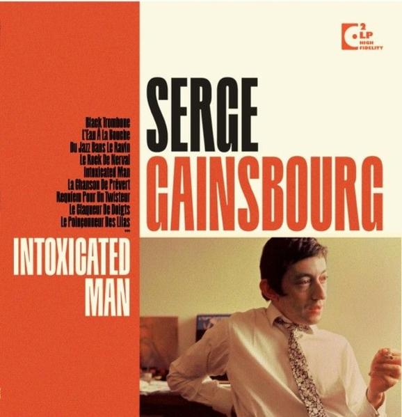 Albumcover von Serge Gainsbourg, Intoxicated Man, zeigt den Künstler mit weißem Hemd und Krawatte.