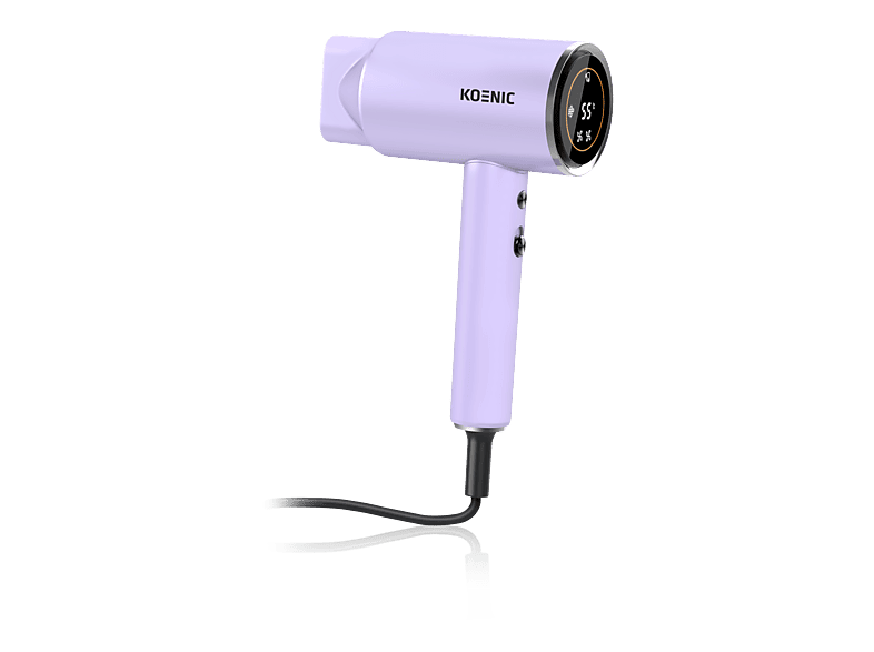 Secador - KOENIC KHD 162426 Edición O, 4 Temperaturas, 2 Niveles de Ventilador, Pantalla LED, motor BLDC alta velocidad a 110 000 rpm, Lila
