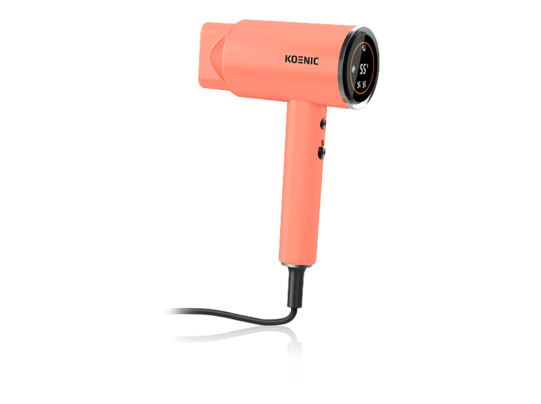 Secador - KOENIC KHD 162426 Edición O, 4 Temperaturas, 2 Niveles de Ventilador, Pantalla LED, motor BLDC alta velocidad a 110 000 rpm, Naranja