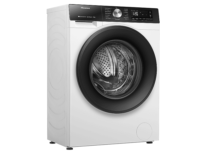 Lavadora Hisense WF3S1043BW1, Serie 3S, 10kg, 1400rpm, clase A-10%, 41 kWh/100 ciclos, 72dB, programas Smart automáticos, Inverter, Vapor, WiFi,...